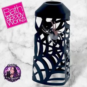 Bath & Body Works Soap Sleeve Metal Black Spider Web Goth Spooky Halloween Decor